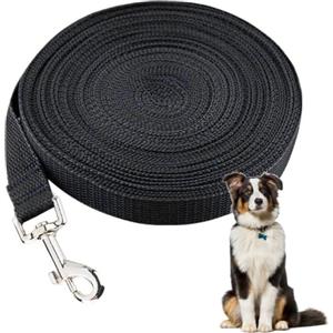 XYTAHDM Guinzaglio Addestramento per Cani Resistente e Leggero, 10M Guinzaglio Lungo per Cani, Lunghina Cane in Nylon,per Tutti i Cani,Nero
