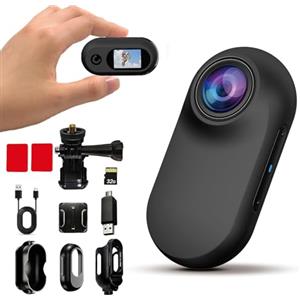 Xilecam Mini Action Cam 1080p Telecamera Animali Telecamere Nascoste da Esterno Body Cam e Accessori（Nero）