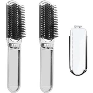XYTAHDM 2 Pezzo Spazzola per Capelli da Viaggio con Specchio, Pieghevoli Spazzola Pettine per Massaggi Strumenti compatti,mini Spazzola da Viaggio Massaggi Portatile, per Palestra, Viaggi, Borsa