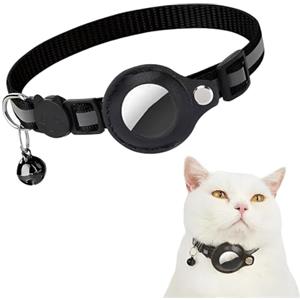 ROKZELT Collare Airtag Cane, Collare Gato, Collare Cucciolo, Regolabile, Riflettente, Con Campanella Für Gatos & Cani Piccoli, Uso Quotidiano, Tracciamento Sicuro