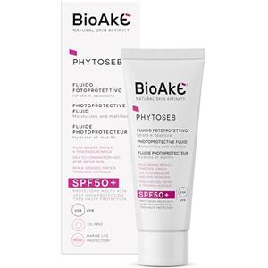 BIOAKE' BIOAKE Protezione Solare Viso 50 SPF. Antimacchia e Antiossidante per Pelle Grassa e Mista. Con Alghe Marine, Omega 3-6-9 e Vitamina E. 40ml