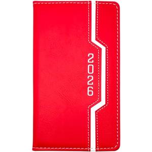 Leddy Living Agenda 2026 Settimanale 10x18 cm Copertina Soft Touch Ecologica Carta Non Sbiancata Design Elegante e Funzionale da Gennaio a Dicembre in Italiano (ROSSO)