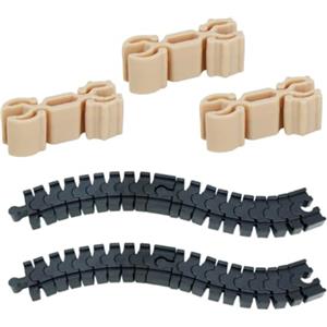 AVUELOI 2 Pezzi Binario Flessibile Connettori Adattatori Compatibili Con Brio Duplo, Curva Fino A 90° Attraversamento Per Treno, Per Binari, Pista Trenino Legno, Con 3 Fibbie Di Collegamento