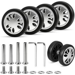 XSHAO® 4 Pezzi Ruote per Valigia, 50x15mm Ruote di Ricambio per Valigie Universali Rotelle Trolley Ricambio per Valigie