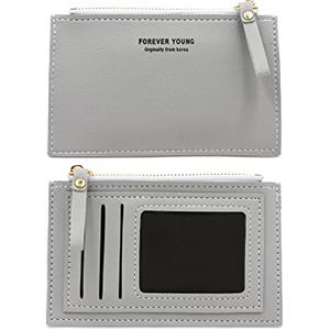 CiciIng Portafoglio da donna, borsellino, borsellino multi-slot in pelle PU Piccolo portafoglio da donna e da uomo (grigio)