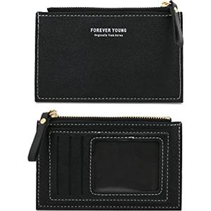 CiciIng Portafoglio da donna, Portafoglio da donna, Portafoglio multi-slot in pelle PU Portafoglio piccolo per donne e uomini (nero)