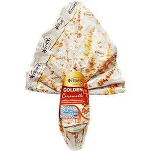 Witor's Uovo di Pasqua Golden al Caramello 300g - Cioccolato Finissimo al Latte con Granella di Caramello Salato - Con Dolce Sorpresa 3 Praline Cioccolato e Caramello Salato