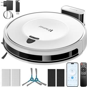 Redroad 10000 Pa Robot Aspirapolvere con Mappatura, 150 Minuti Autonomia, 660mL Grande Contenitore, Controllo APP, Voce e Telecomando, Pulizia Intelligente per Peli Animali e Polvere