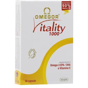 OMEGOR Vitality 1000 - Integratore di Omega-3 EPA e DHA con Vitamina E - 30 Capsule Molli
