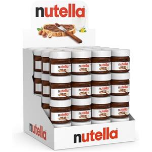 Nutella - Crema Spalmabile alle Nocciole e Cacao, Senza Glutine, Conservanti e Grassi Idrogenati, Formato Scorta per Eventi, Bomboniere, Segnaposto Natalizi, Ideale a Colazione, 64 Vasetti da 25 gr