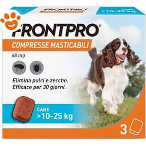 Frontline Dog FrontPro (10-25kg) Compresse Masticabili per Cani Medio Grandi - Confezione Da 3 Compresse : Data scadenza: 30/06/2026