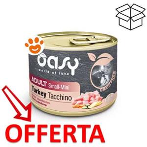Oasy Dog Grain Free Adult Small-Mini Tacchino - Lattina Da 200 Gr - CONFEZIONE RISPARMIO