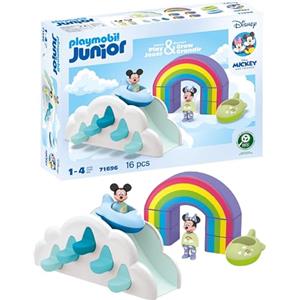 Playmobil Junior & Disney 71696 - Set da Gioco Casa tra le Nuvole con Topolino e Minnie, Inclusi Arcobaleno e Accessori, Giocattolo Sostenibile per Bambini dai 12 Mesi