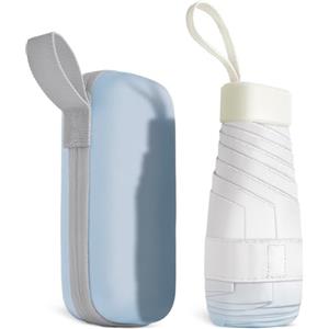 Aolso Mini Ombrello,6 Costole Ombrello Pieghevole Antivento da Viaggio,Ombrelli Piccolo,UPF>50+ Ombrelli da Sole/Pioggia-Blu Sfumato
