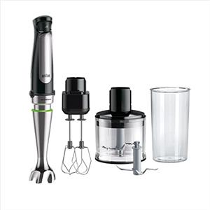 Braun MultiQuick 7 - Frullatore a Immersione con Tecnologia SplashControl, ActiveBlade, Selezione di Velocità Precisa, Tritatutto 500 mL, Doppia Frusta, Bicchiere 600 mL, 1000W, Nero (MQ7035XBI)