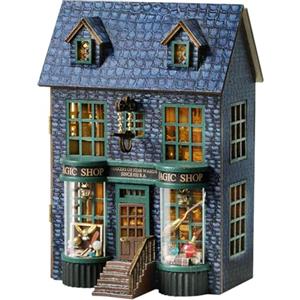 CUTEROOM - Casa giocattolo in miniatura, casa delle bambole, in legno, confezione fai da te con arredamento e illuminazione a LED, idea regalo di compleanno per ragazze e bambine (Magic Store)