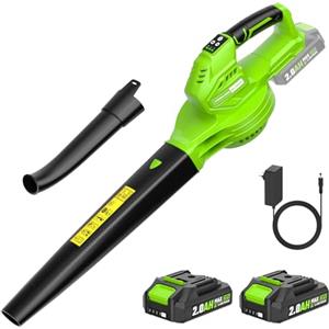 SEYVUM Soffiatore a Batteria con 2×2.0Ah，20V Soffiatore per foglie,ventola per foglie,leggero solo 1,4 kg,Leaf Blower 3 marce,interruttore turbo Max15000 giri/min,portata d'aria 120 km/h