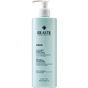 Rilastil Aqua Latte Corpo 400 ml - Latte Idratante ed Emolliente per Tutti i Tipi di Pelle
