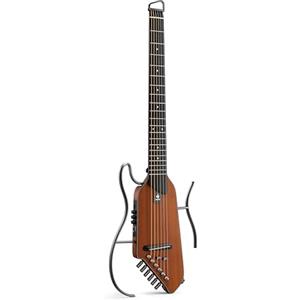 Donner HUSH I EVO2 Chitarra Acustica-Elettrica da Viaggio, Ultra-Leggera, Senza Paletta, con Accordatore Integrato, Supporti Rimovibili e Uscita Cuffie - Naturale