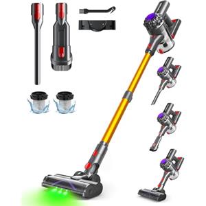 VACTechPro Aspirapolvere Senza Fili,35KPa Potente Aspirazione,6 in 1 Scopa Elettrica Senza Fili 35 minuti di autonomia con batteria rimovibile,per la Pulizia di Tutti i Tippi di Pavimenti&Oro