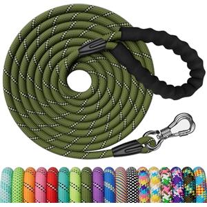 X XBEN Guinzaglio da traino per cani, 3 m, resistente, con comoda impugnatura imbottita, guinzaglio da allenamento per cani di piccola taglia media e grande, moschettone