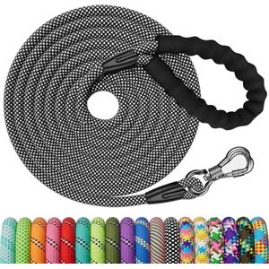 X XBEN - Guinzaglio per cani di taglia piccola, media e grande, 1,5 m / 3 m / 6 m / 4,5 m / 9 m / 15 m / 20 m / 30 m, robusto, con comoda impugnatura imbottita, a prova di morso, con moschettone