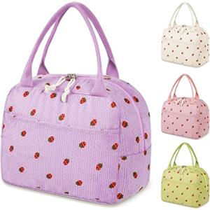 Vortix Borsa Termica Porta Pranzo Donna, Borsa Porta Pranzo morbida e pieghevole, Borsa Frigo Piccola Pranzo Ufficio con Rivestimento Impermeabile, Lunch bag pratica per bambini/studenti/picnic (Viola)