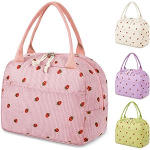 Vortix Borsa Termica Porta Pranzo Donna, Borsa Porta Pranzo morbida e pieghevole, Borsa Frigo Piccola Pranzo Ufficio con Rivestimento Impermeabile, Lunch bag pratica per bambini/studenti/picnic (Rosa)
