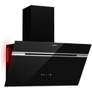 Klarstein Alina - Cappa da Cucina, 70cm, 600 m³/ora, Classe A, Cappa con LED, 3 Livelli di Potenza, Controllo Touch, Bassa Rumorosità: 68 dB, Scarico & Ricircolo, Nera