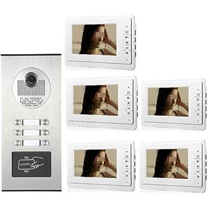 YFDGD 7 Pollici 2/3/4/5/6 Appartamento/famiglia Videocitofono Citofono RFID 1000TVL Telecamera Campanello For Visione Notturna Acqua Protezione Contro Tutte Intemperie(E KIT)