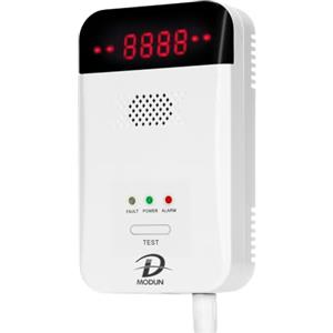 D MODUN - Rilevatore di Gas, Gas naturale|GPL|Rilevatore di perdite gas carbone, Rilevatore gas con plug-in con allarme acustico e display a LED, Sensore Allarme gas combustibili Metano Propano Butano
