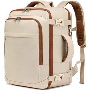 ENZOSUM Zaino Ryanair 40x20x25, Zaino da Viaggio Aereo per Donna Bagaglio a Mano 40x30x20 per Wizz Air Eurowings EasyJet 20L Borsa da Cabina Porta PC 14 Pollici per Scuola e Lavoro Trekking Beige