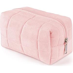 Aucuu Trousse da viaggio per cosmetici, coquette, beauty case, da donna, con motivo floreale, per bambini, donne e uomini, #5 rosa, 17 * 11 * 10 cm, Elegante