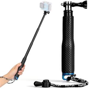 VINATO 19-49 cm Bastone Selfie per GoPro, Selfie Stick Monopiede Fotografico Allungabile, Asta Telescopica per Action Cam, per GoPro Hero 12/11/10/9/8/7/6 AKASO DJI OSMO 3 Insta360 X3 Action Cameras