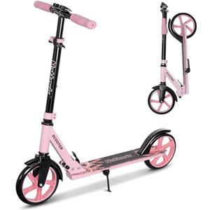 Nattork Scooter per bambini 8-12 adolescenti e adulti, regolabile in altezza, monopattino pieghevole, grande, monopattino per ragazzi e ragazze, colore: rosa