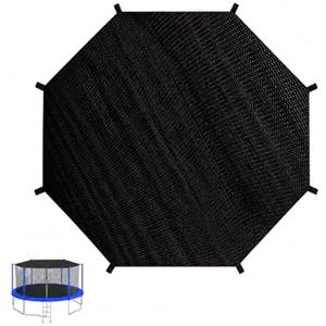 LEKEFETO Copertura parasole per trampolino, Ø 305 cm, copertura per trampolino a 8 aste, rete parasole, resistente ai raggi UV e traspirante, colore nero