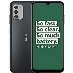 Nokia Smartphone G42 5G HD+ da 6,5 pollici con tripla fotocamera posteriore AI da 50 MP, memoria da 6 GB/128 GB, durata della batteria di 3 giorni, Android 13, acquisizione audio OZO 3D, riparabilità