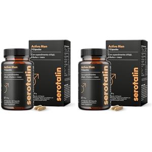 serotalin ACTIVE MEN Maca T-Capsule per uomini attivi | Fieno greco con Shilajit, L-Citrullina, Maca nera & Tribulus | Vegano & Made in Germany | 60 capsule (Confezione da 2)