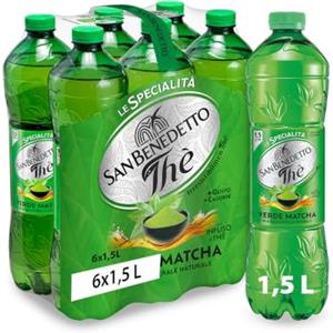 San Benedetto, Thè Verde Matcha Freddo, 6x1,5 l Bevanda Dissetante Analcolica, Tappo Click, Senza Conservanti e Coloranti