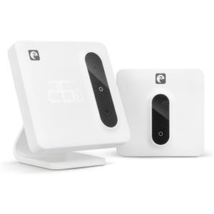 Garza - Termostato Wi-Fi intelligente per caldaia e riscaldamento, con adattatore, misuratore di consumo, controllo touch, rilevamento finestra aperta, controllo tramite app e vocale, Alexa/Google