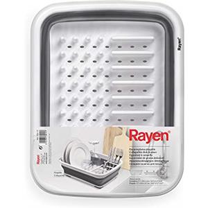 Rayen | Scolapiatti Pieghevole | Organizzazione Efficiente | Risparmio di Spazio | Fori di Drenaggio | Piedini Antiscivolo | Misure: Esteso: 37,7 x 29,3 x 11,5 cm, Piegato: 37,7 x 29,3 x 5 cm