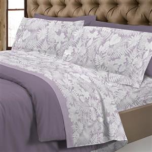 PENSIERI DELICATI Completo Letto Matrimoniale, Flanella 100% Cotone Caldo e Morbido, 2 Piazze 180x200cm, Include Lenzuolo Sotto, Sopra e 2 Federe, Made in Italy, Clorofilla Rosa