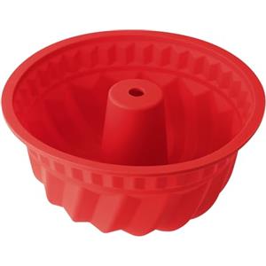 Dr. Oetker Stampo Budino Ciambella diametro Ø22x10cm, in Silicone Platinico Lavabile in lavastoviglieColore Rosso Temperatura Max Consigliata 230°C, Linea Flexxibel