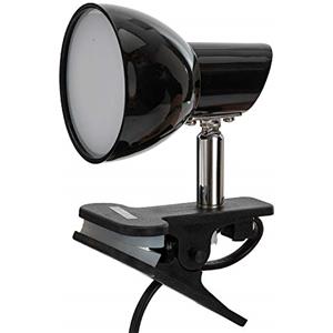 Velamp CHARLY Spot Clip, Lampada Morsetto, Faretto LED con Pinza, 360 Lumen (5W) con Cavo ed Interruttore. per Camera Bimbo, Scrivania, Studio 5 W, Nero