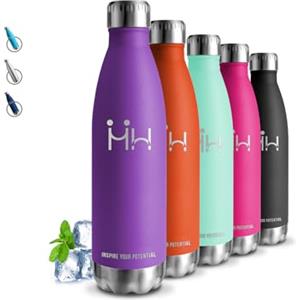 Grsta Borraccia Termica, Borraccia 750 ml, Borracce Acciaio Inox, Senza Perdite, Borracce Termiche, Acciaio Inossidabile 18/8, Borraccie Metallo, Bottiglie Palestra per Uffici, Outdoor, Campeggio, Fitness