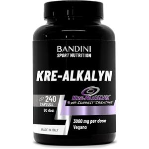 Bandini® Kre-Alkalyn® 240 capsule (Scorta per 2 Mesi) - Creatina Alcalina Tamponata per Allenamento Intenso, Sport, Palestra e Pre Post Workout - A base di Creatine Monoidrato - 100% Vegan