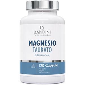 Bandini® Magnesio Taurato 2000mg per dose | 120 Capsule Vegane | Alta Resistenza e Purezza | Magnesio Elementare 160mg (43% VNR) | Formula Delicata e Facile da Assumere | Prodotto in Italia