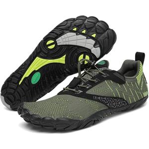 SAGUARO Uomo Donna Scarpe Barefoot Scarpe da Immersione Donna Traspirante Minimaliste Scarpe da Scoglio Trail Running Scarpe e Antiscivolo Sport Acquatico Verde 48 EU