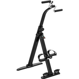 SPORTNOW Pedaliera Riabilitazione Pieghevole per Gambe e Braccia, Cyclette Riabilitativa per Anziani con Schermo LCD, Pedali Massaggianti, Altezza Manubrio Regolabile, Nero