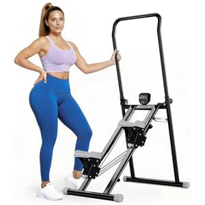 Vyrelis Stepper Fitness con Resistenza Regolabile a 3 livelli, Stair Stepper Vertical Climber, Pedale Portatile Pieghevole con Display LCD per la Palestra di Casa (nero)